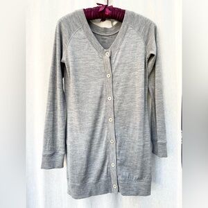 ICEBREAKER Button Front Long Cardigan Gray M
